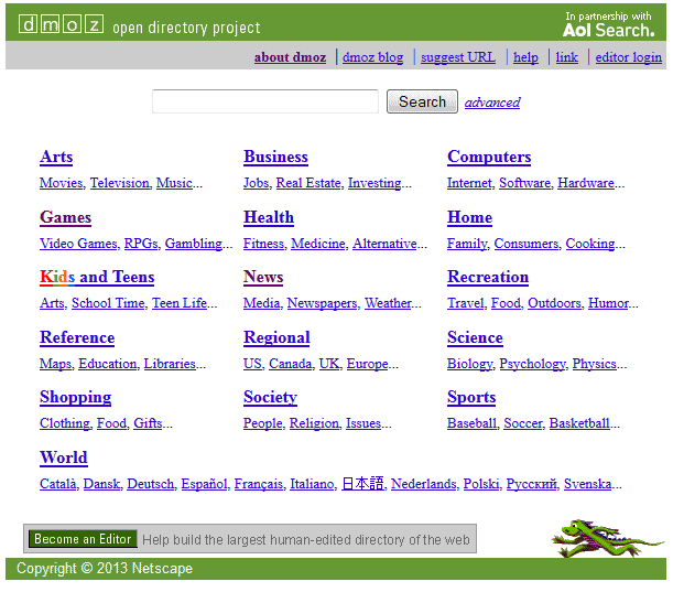 dmoz listing